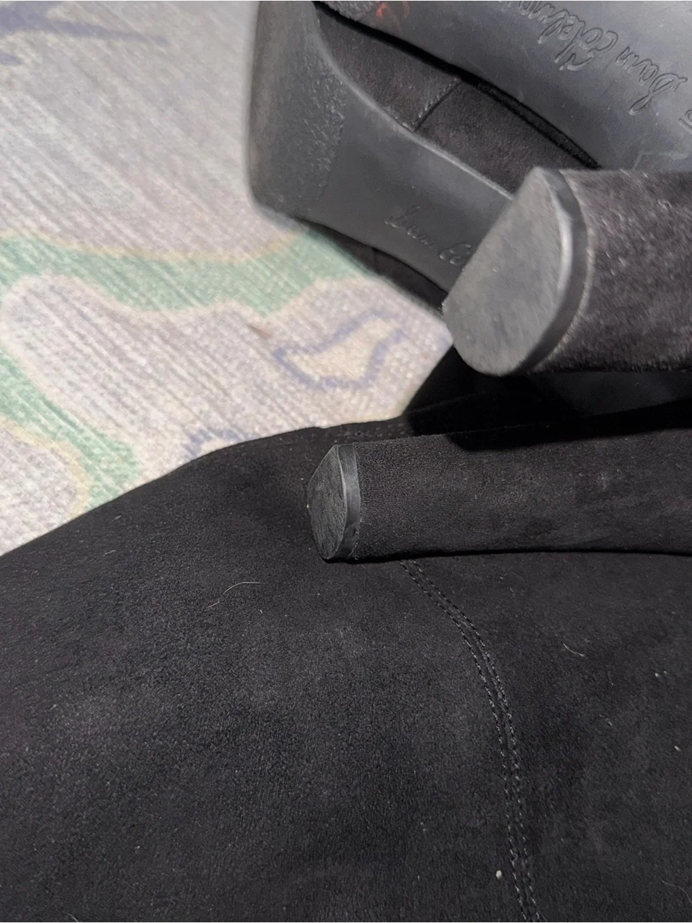 Sam Edelman Black Over-the-Knee Suede Heel Boots size 10